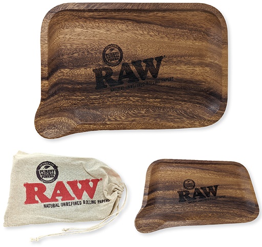 [RAW -05732] RAW WOOD ROLLING TRAY WITH POUR SPOUT