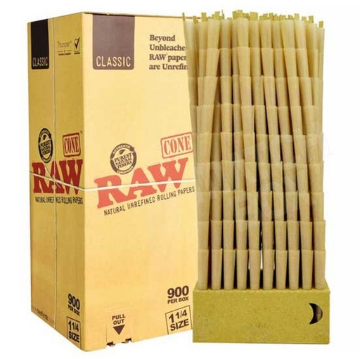 [RAW -08926] RAW 1 1/4 CLASSIC BULK CONES 900 PER BOX