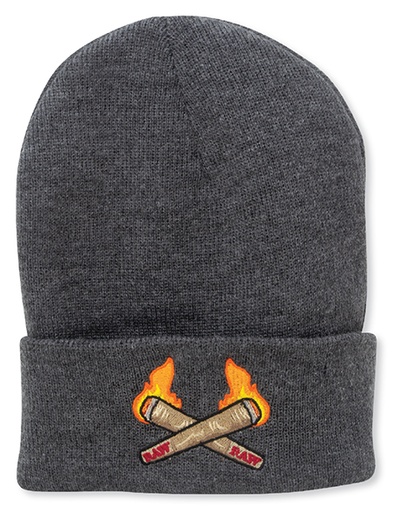 [RAW -12239] RAW GREY BURNING CONE BEANIE