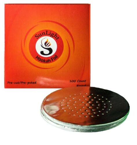 SUNLIGHT ROUND HOOKAH FOIL PRE-CUT 100CT