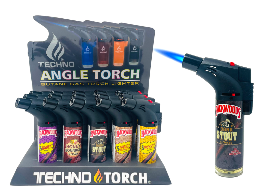 TECHNO TORCH #00139-BWM3 BACKWOODS DESIGN TORCH LIGHTERS BOX OF 15