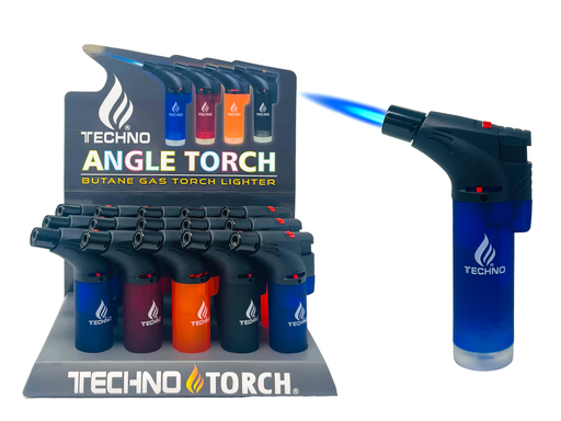 [TECH-06112] TECHNO TORCH #00139F FROSTED TRANSPARENT TORCH LIGHTER BOX OF 15