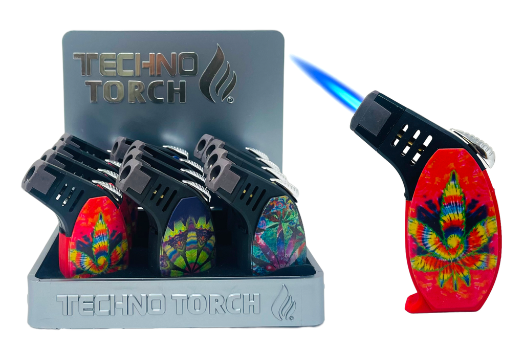 TECHNO TORCH #12156-WA1 WEED ART DESIGN TORCH LIGHTERS BOX OF 12