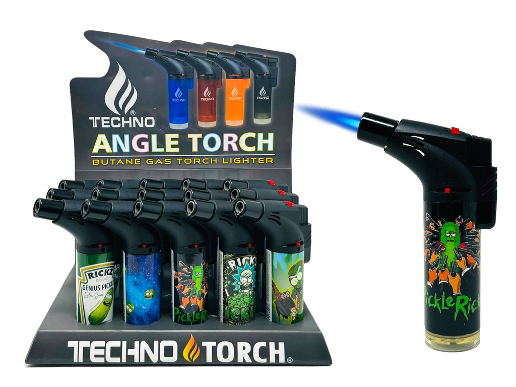 TECHNO TORCH #96139-PR2 PICKLE DESIGN TORCH LIGHTERS BOX OF 15