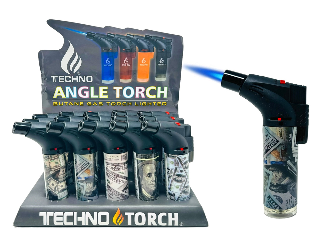 TECHNO TORCH #50139-$100 MONEY DESIGN TORCH LIGHTERS BOX OF 15