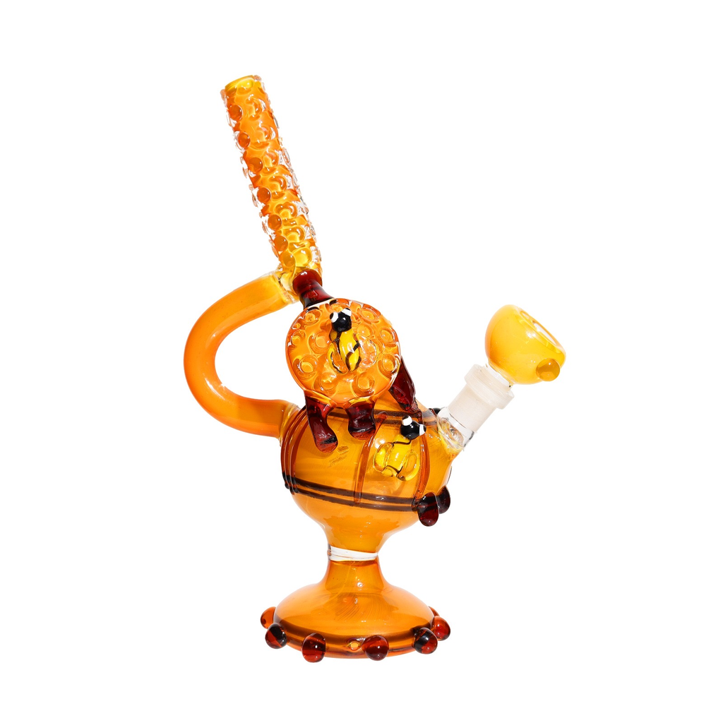 13" TELESCOPE BEE GLASS FANCY BUBBLER ASSORTED COLORS