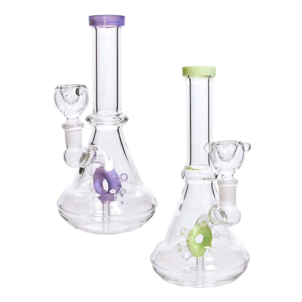 8" RING PERC COLOR GLASS BONG MWP-47 ASSORTED COLORS