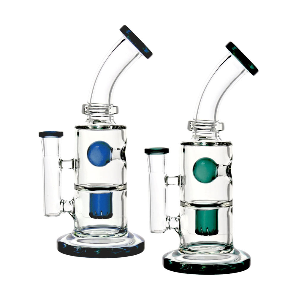 9" BALL PERC GLASS BONG WP-02 ASSORTED COLORS