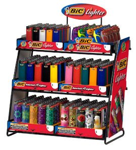 [Temp-HAM-001096] BIC POWERHOUSE MIXED LIGHTERS 6 TIER DISPLAY OF 320