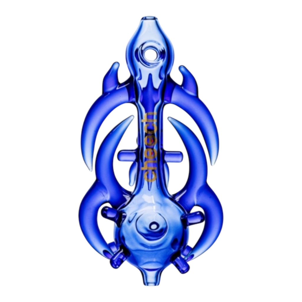 CHEECH BLUE BEETLE SMOKE CANON 6" GLASS HAND PIPE #CH-PIPE-253