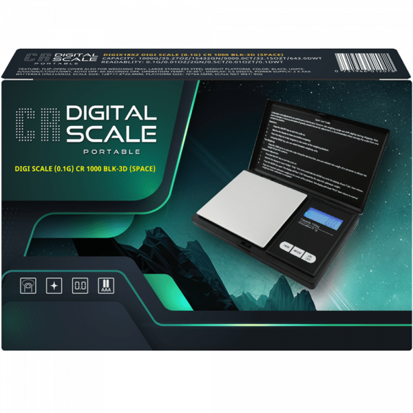 CR 1000 BLK-3D SPACE PORTABLE DIGITAL SCALE 1000G X 0.1G