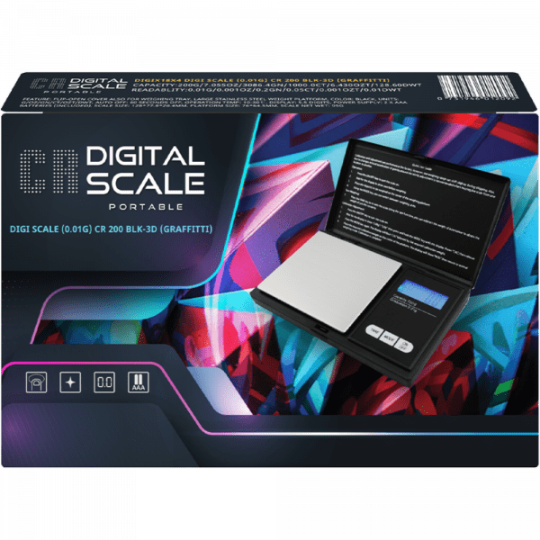 CR 200 BLK-3D GRAFFITTI PORTABLE DIGITAL SCALE 200G X 0.01G