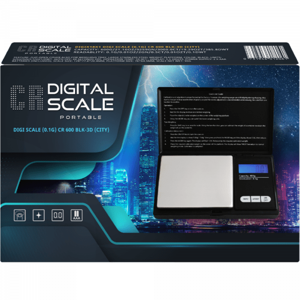 CR 600 BLK-3D CITY PORTABLE DIGITAL SCALE 600G X 0.1G
