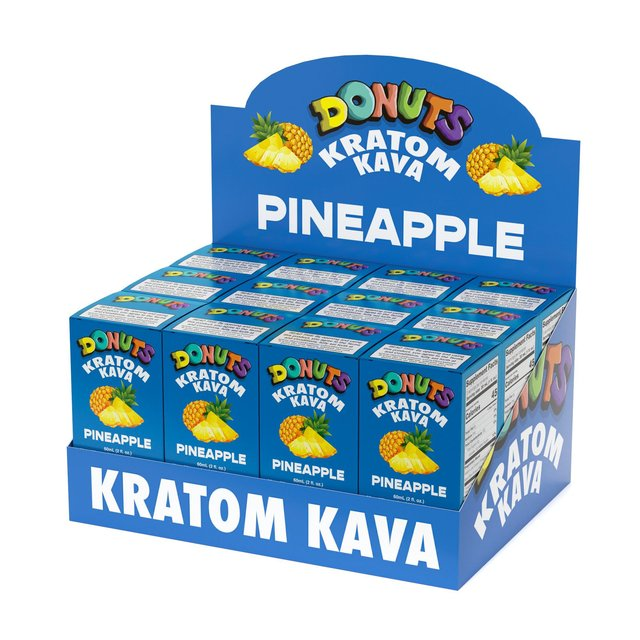 DONUTS 480MG KRATOM KAVA SHOT PINEAPPLE BOX OF 12