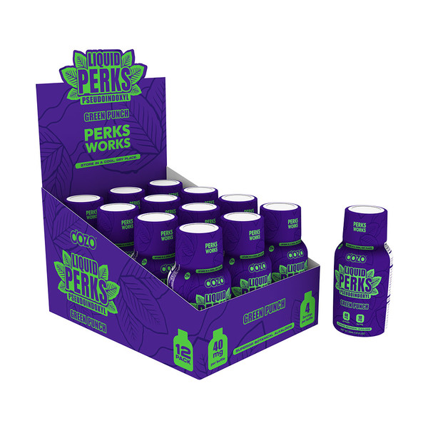 DOZO LIQUID PERKS 40MG PSEUDOINDOXYL KRATOM SHOTS BOX OF 12
