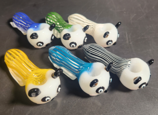 GLASS HAND PIPE 4.5" #EGH38 ASSORTED COLORS