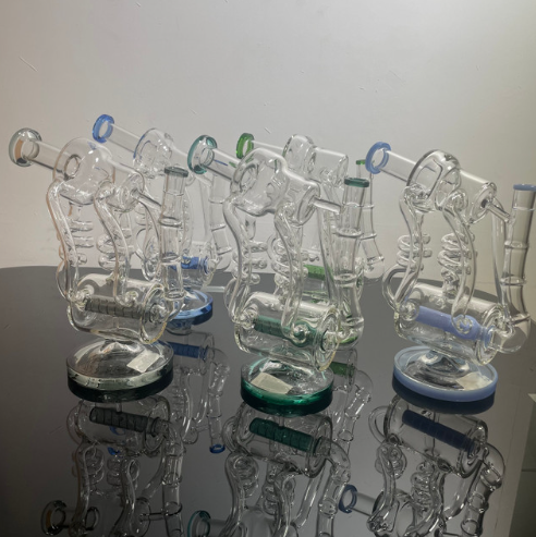 GLASS WATER PIPE 10" #XT-0021 ASSORTED COLORS