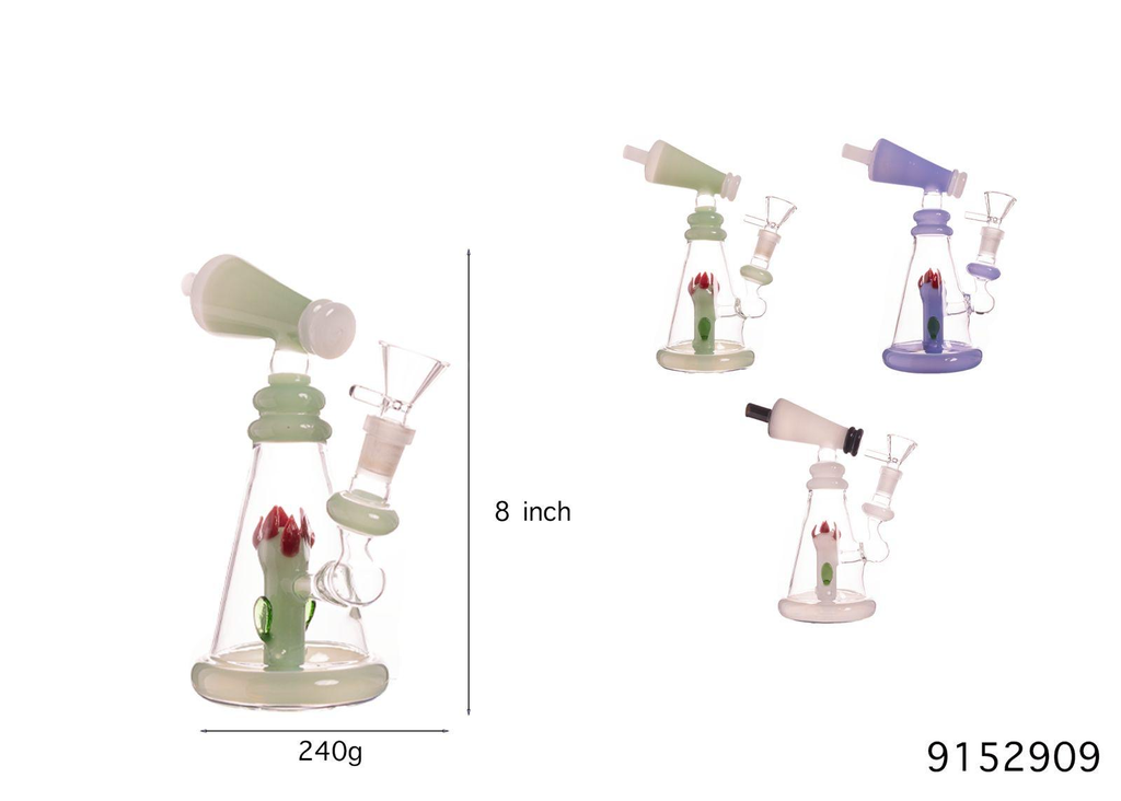 GLASS WATER PIPE #9152909 #11 ASSORTED COLORS