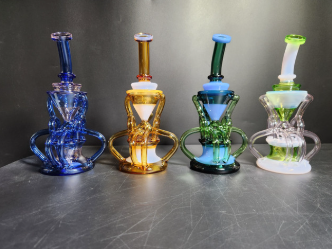 GLASS WATER PIPE 9.3" #WP-NA021 ASSORTED COLORS