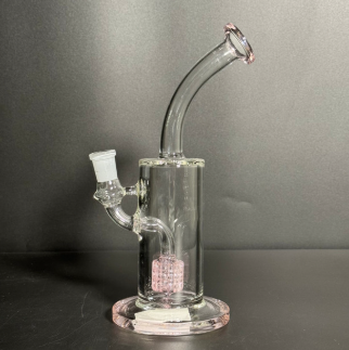 GLASS WATER PIPE 9" #JS2303 PINK