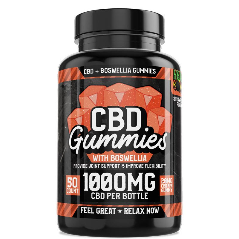 HEMP BOMB BOSWELLIA STRAWBERRY 1000MG CBD GUMMIES 50CT JAR