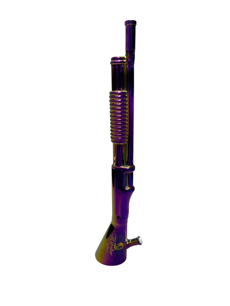 HIPSTER SHOTGUN STYLE PURPLE GLASS WATER PIPE #GS026