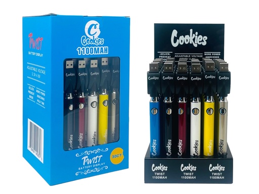[COOK-07556] COOKIES TWIST BATTERY 1100MAH 30CT DISPLAY