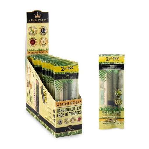 [Temp-HAM-002711] KING PALM MINI 1G PRE-ROLLED LEAF TUBES 2CT BOX OF 20