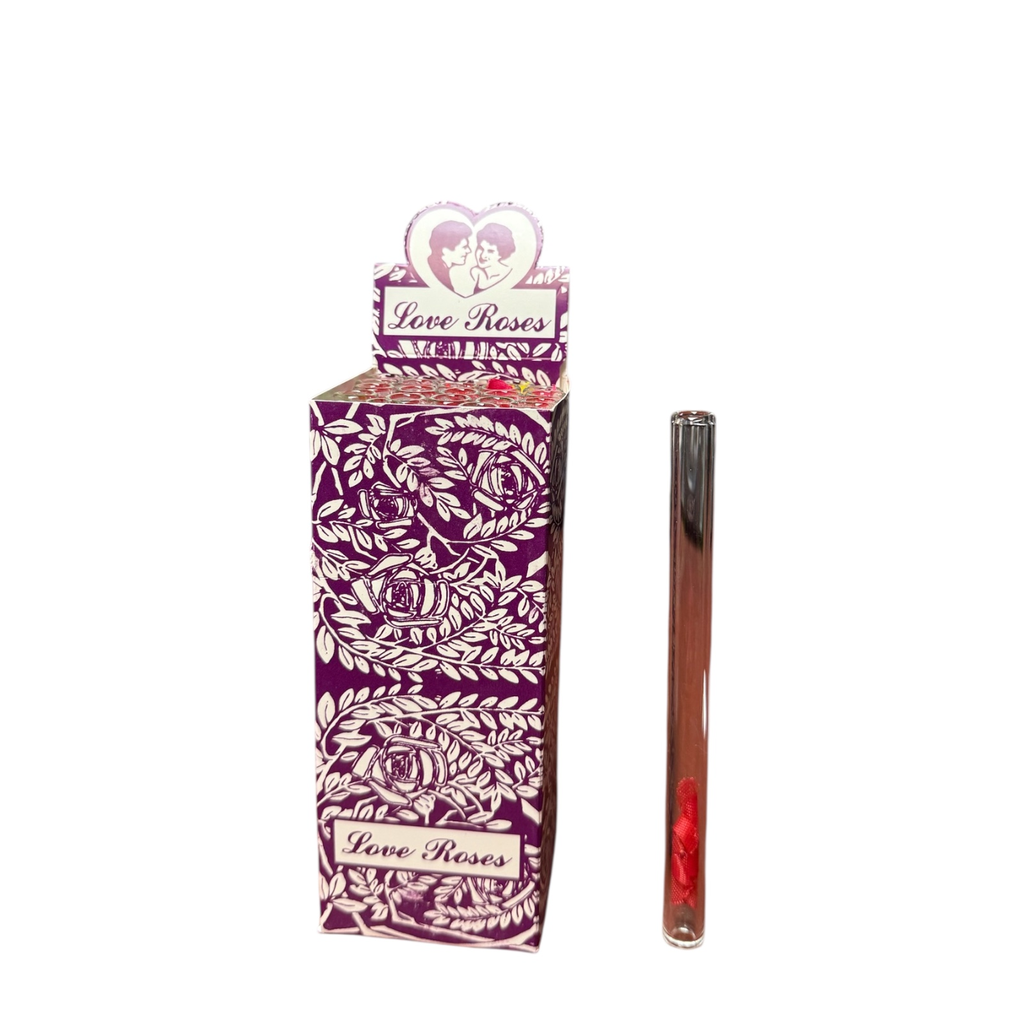 LOVE ROSE LARGE GLASS HEAVY 25CT PURPLE BOX