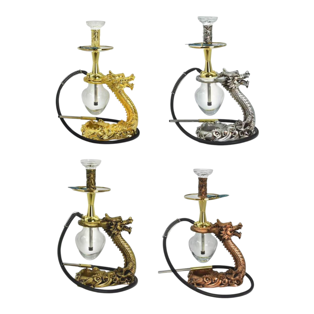 LUXX 4632 ALUMINUM IMPERIAL DRAGON FLAME HOOKAH MIX COLORS