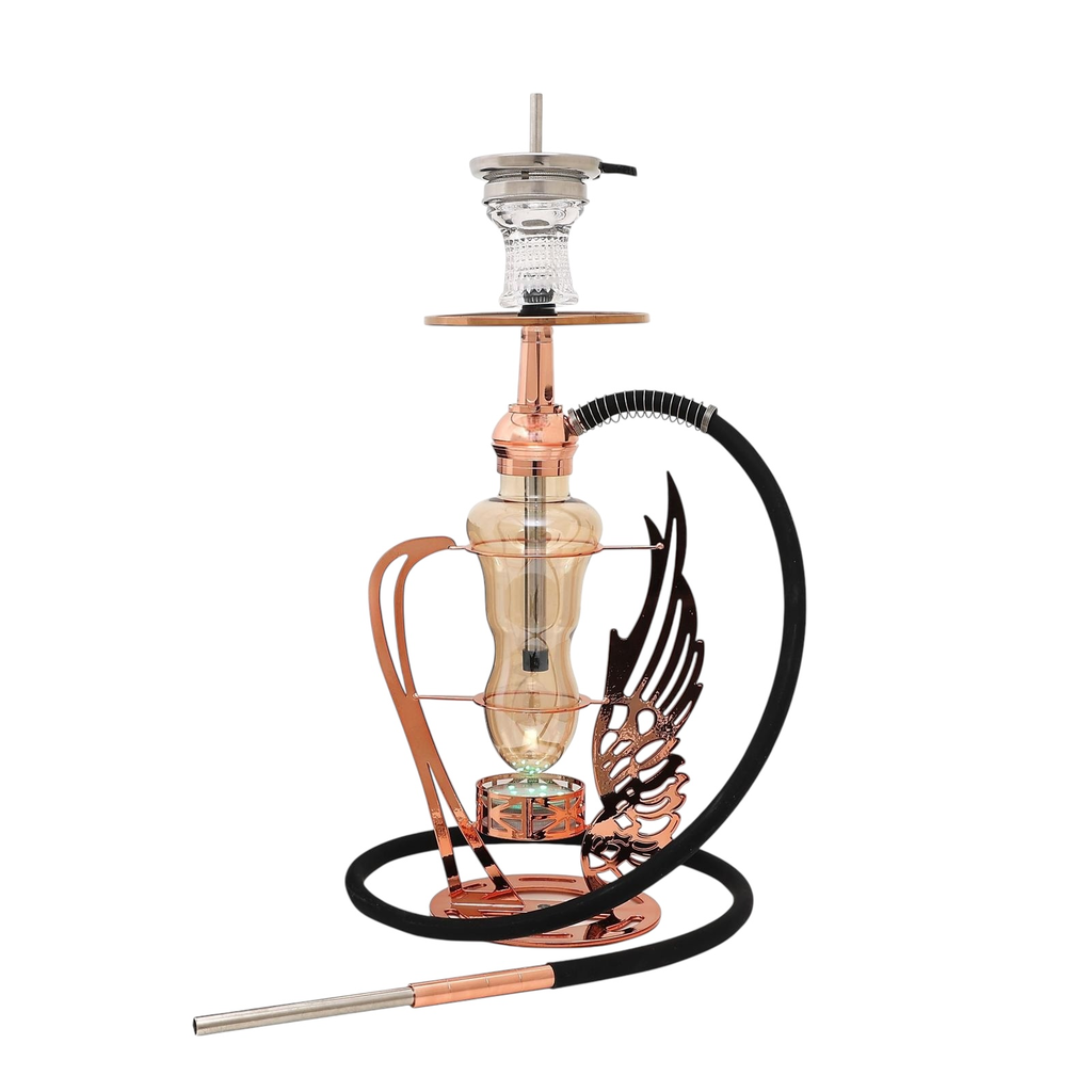 LUXX 4690 ALUMINUM GLASS LED RESIN HOOKAH