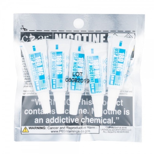 [CZAR-07122] CZAR 180MG BLUE NICOTINE TUBES 0.9ML BAG OF 5