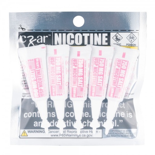 [CZAR-07130] CZAR 750MG PINK SALT NICOTINE TUBES 1.8ML BAG OF 5