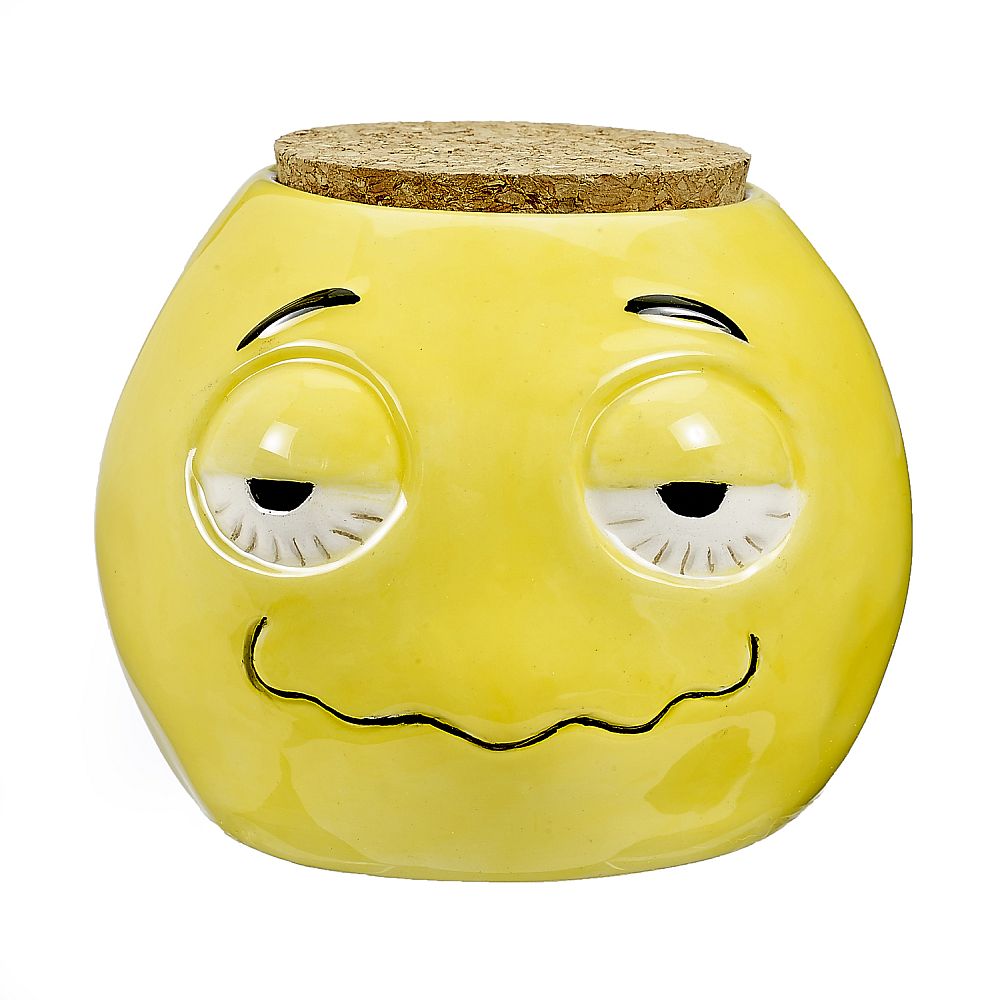 FASHIONCRAFT CERAMIC STONED EMOJI STASH JAR #88132