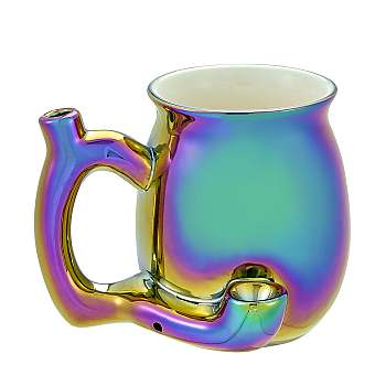 FASHIONCRAFT CERAMIC ELECTROPLATED IRIDESCENT MUG #88181