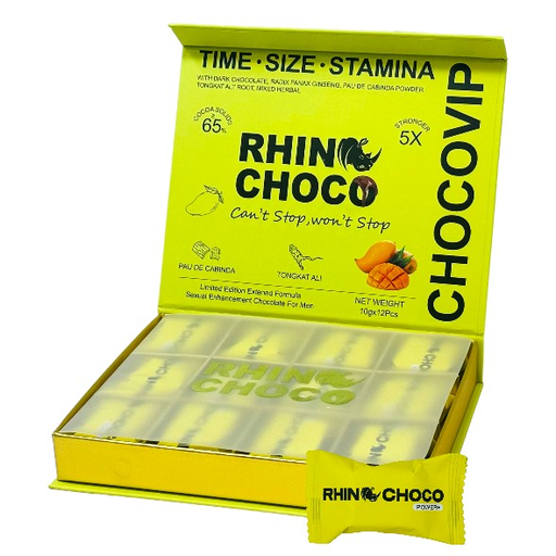 [GOLD-26939] GOLD RHINO CHOCO VIP SEXUAL ENHANCEMENT CHOCOLATE MANGO 10G BOX OF 12