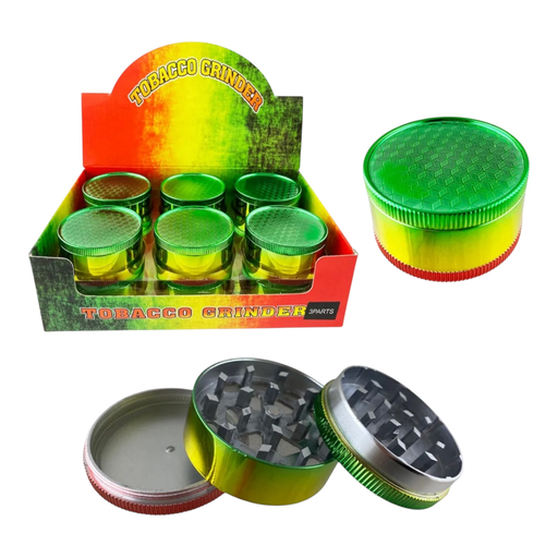 [GR042-C] TOBACCO GRINDER MARLEY RASTA DESIGN 4 PARTS #GR042-C BOX OF 12