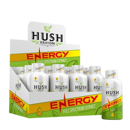 [HUSH-17852] HUSH ENERGY 2X FULL SPECTRUM EXTRACT KRATOM SHOTS 60ML BOX OF 12