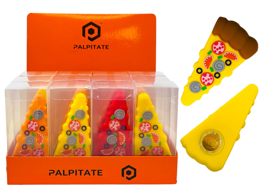 [Temp-HAM-003791] PALPITATE PIZZA DESIGN SILICONE PIPES #PI-044 BOX OF 12
