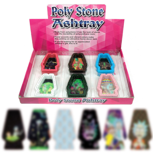 [Temp-HAM-003920] POLY STONE ASHTRAY #PO1-A RICK & MORTY DESIGN BOX OF 6