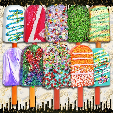 [Temp-HAM-003930] POPSICLE GLASS HAND PIPE 2 IN 1 BUBBLE & NECTAR COLLECTOR