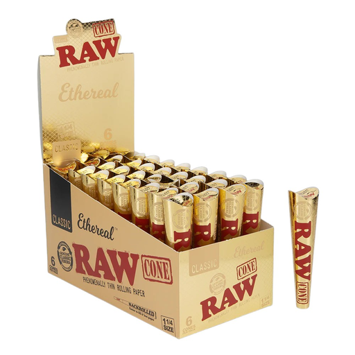 [Temp-HAM-004025] RAW 1 1/4 CLASSIC ETHEREAL BACKROLLED CONES 6CT BOX OF 32