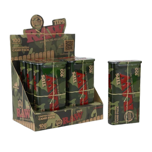 [Temp-HAM-004049] RAW CAMO PACK PRE-ROLLED TIPS 100CT BOX OF 6
