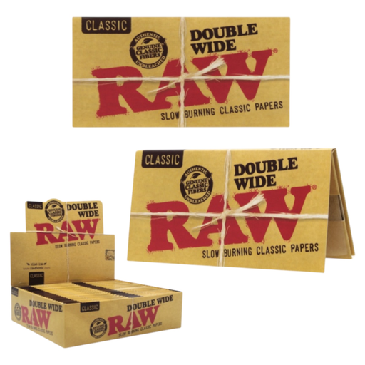 [Temp-HAM-004053] RAW CLASSIC DOUBLE WIDE ROLLING PAPERS 34CT BOX OF 50