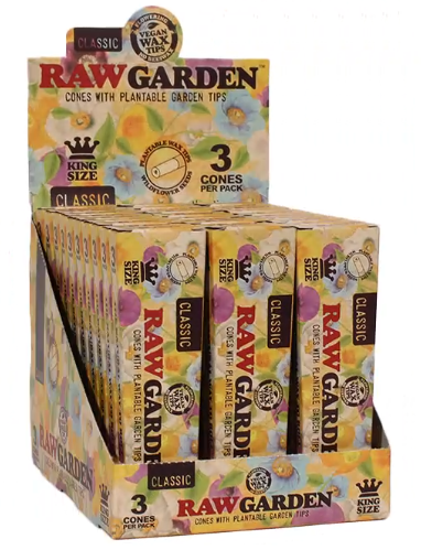 [Temp-HAM-004071] RAW GARDEN CLASSIC KING SIZE CONES 3CT BOX OF 30