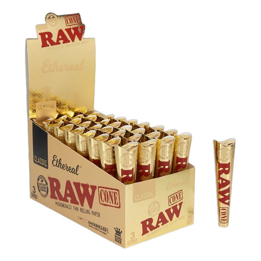 [Temp-HAM-004077] RAW KING SIZE CLASSIC ETHEREAL BACKROLLED CONES 3CT BOX OF 32