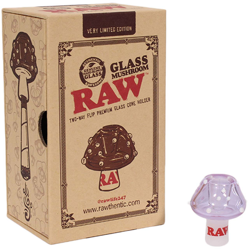 [Temp-HAM-004098] RAW PURPLE GLASS MUSHROOM CONE HOLDER