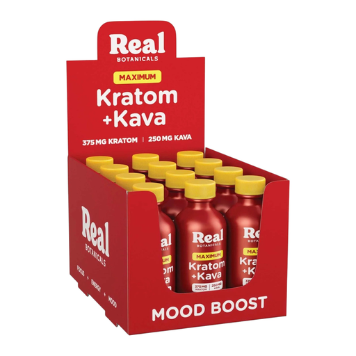[Temp-HAM-004166] REAL BOTANICALS MAXIMUM 625MG KRATOM + KAVA SHOTS BOX OF 12