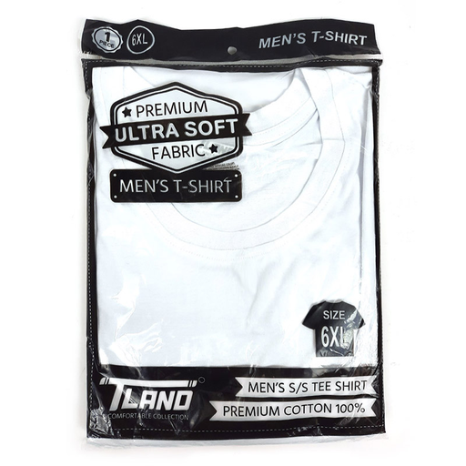 [Temp-HAM-004236] ROUND NECK WHITE T-SHIRT ASSORTED SIZES 6CT BAG