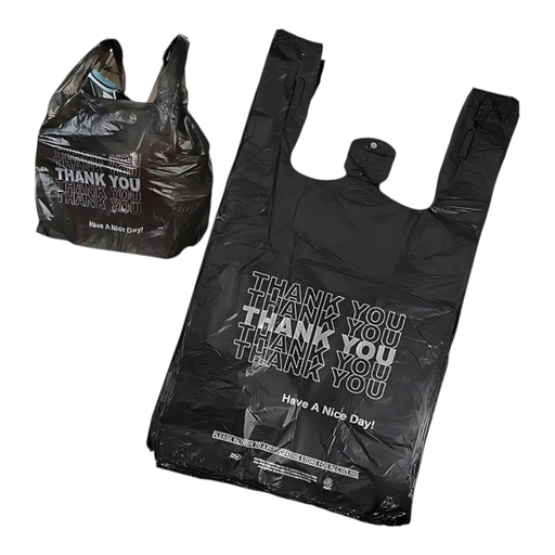 [Temp-HAM-004334] SHOPPING BAGS 1/6 BLACK THANK YOU 400CT